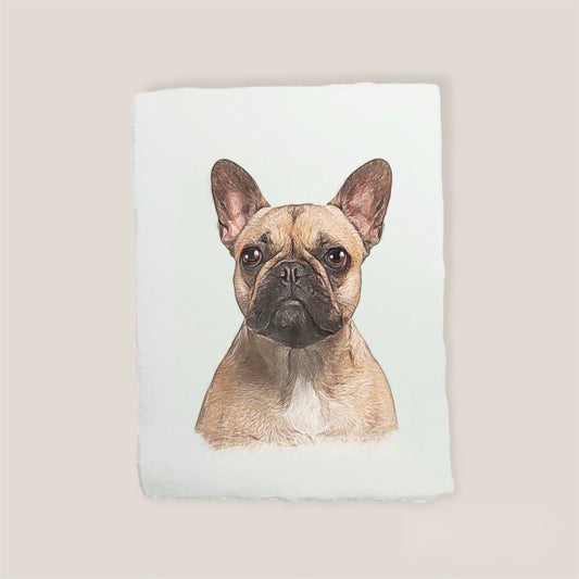 brown french bulldog print